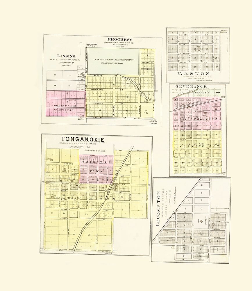Lecompton, Lansing, Progress, Easton, Tonganoxie