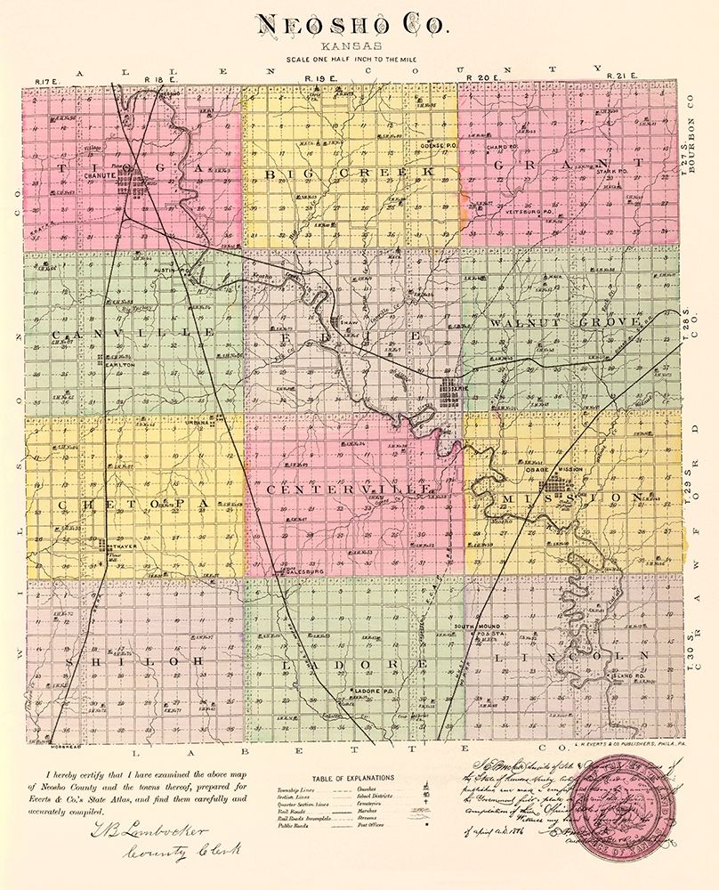 Neosho Kansas - Everts 1887