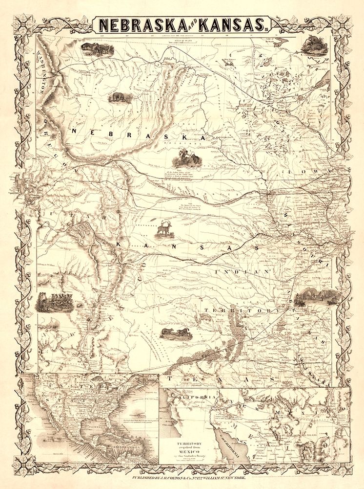 Nebraska Kansas - Colton 1855