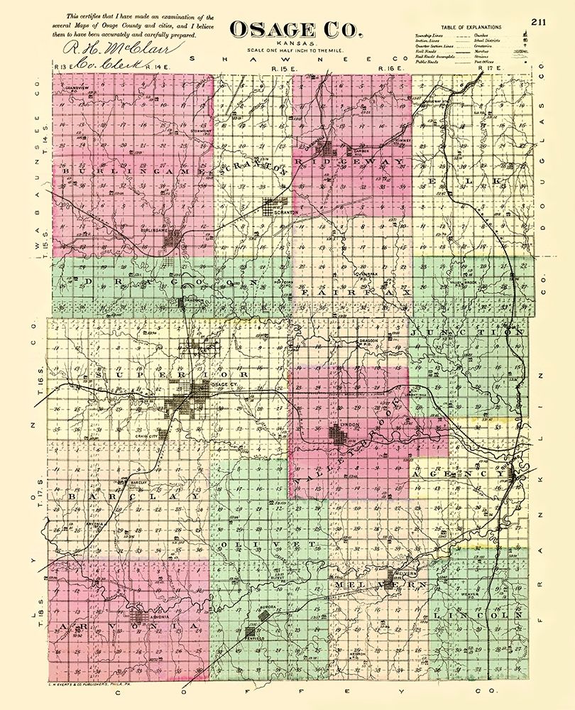 Osage Kansas - Everts 1887