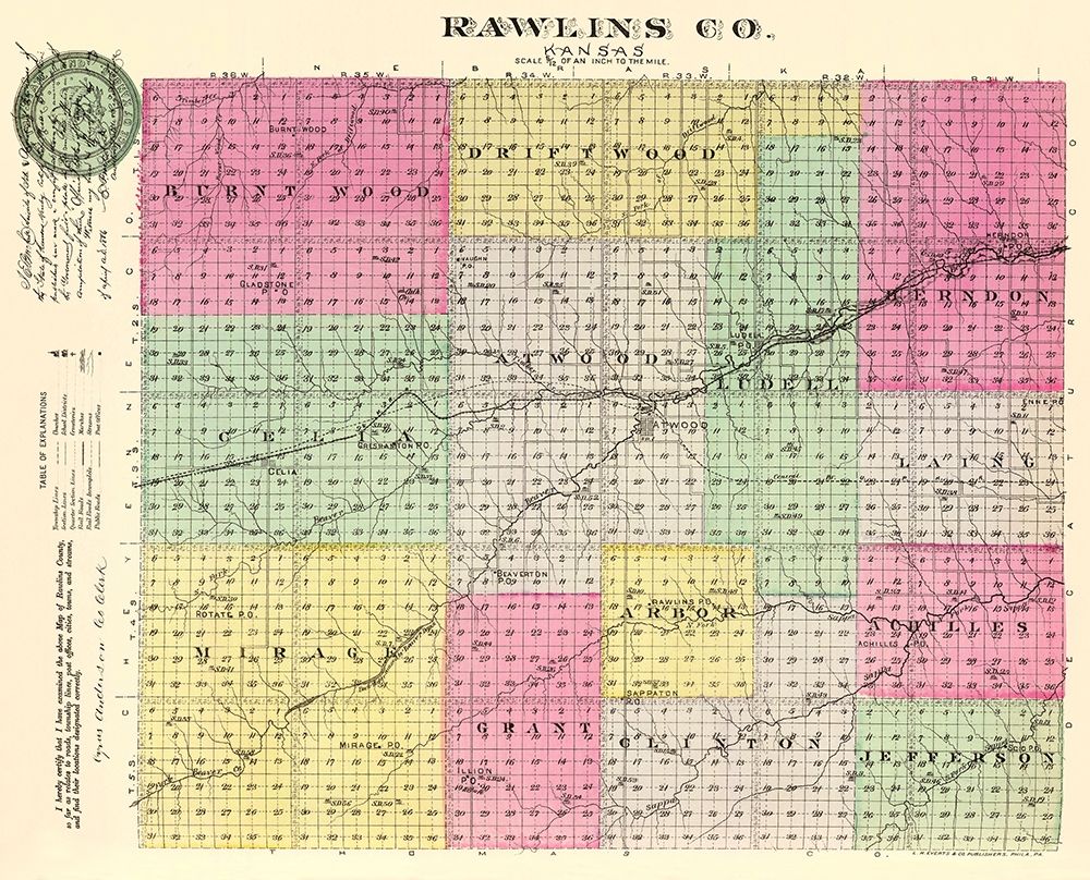 Rawlins Kansas - Everts 1887