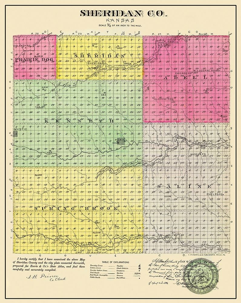 Sheridan Kansas - Everts 1886