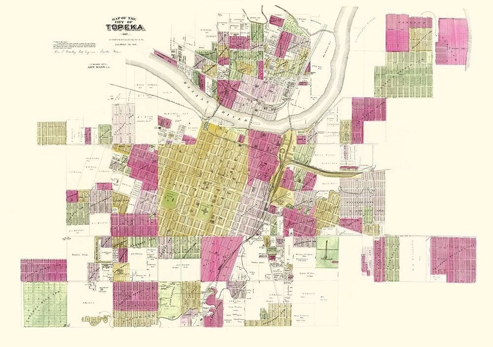 Topeka Kansas Landowner - Everts 1887