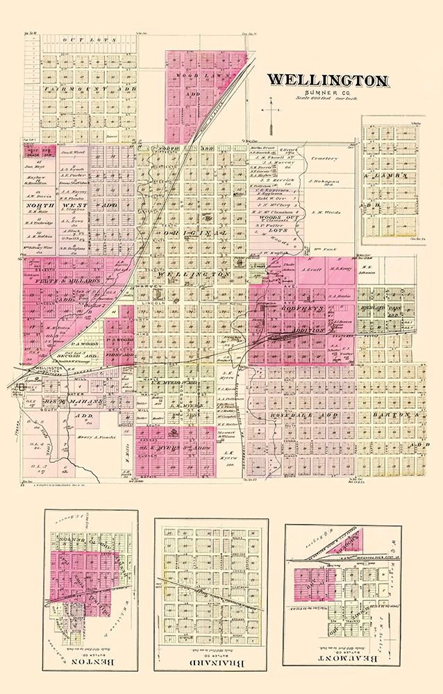 Wellington Kansas Landowner - Everts 1887