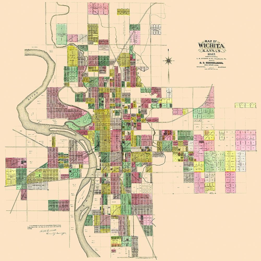 Wichita Kansas Landowner - Everts 1887