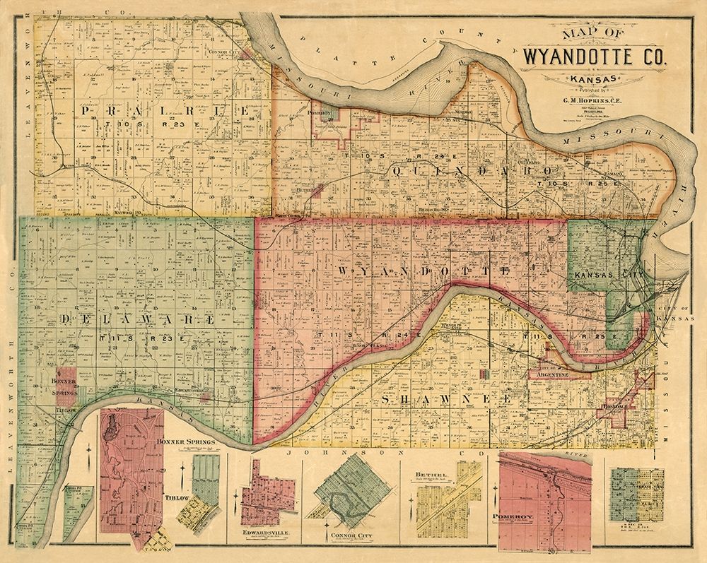 Wyandotte County Kansas - Hopkins 1887