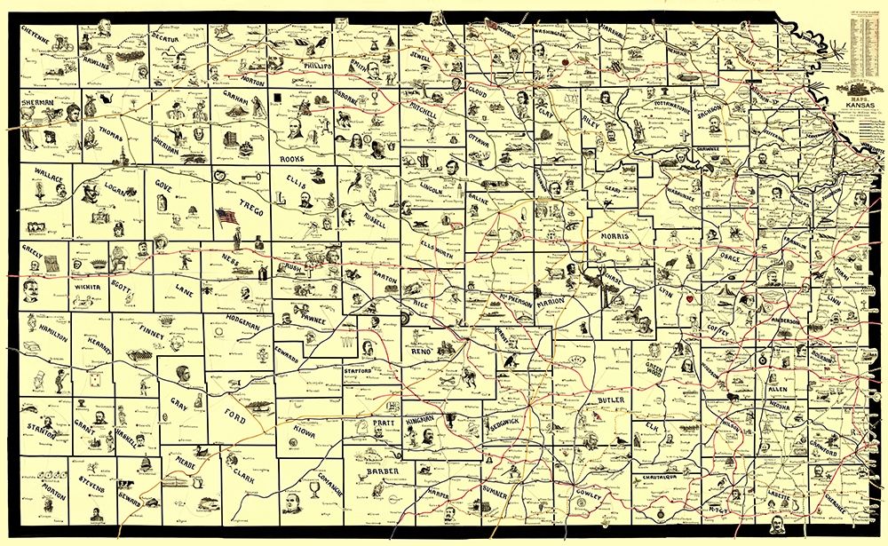 Kansas Railroad Routes - McEwen 1897