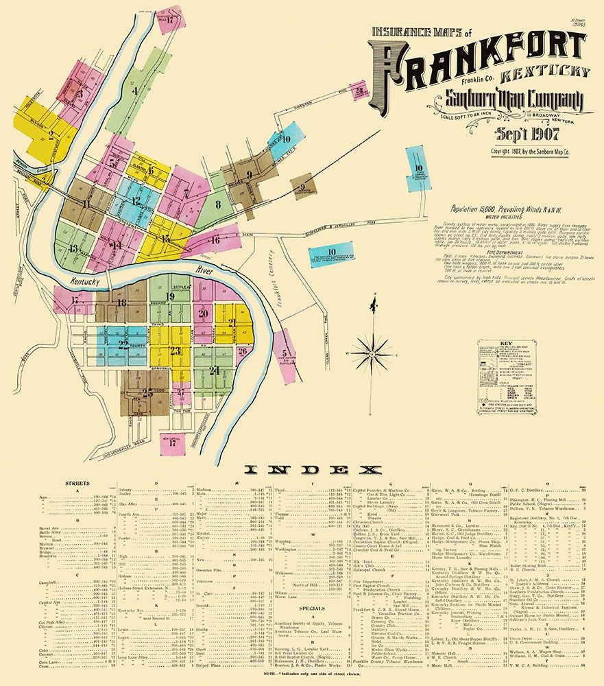 Frankfort Kentucky - Sanborn 1907