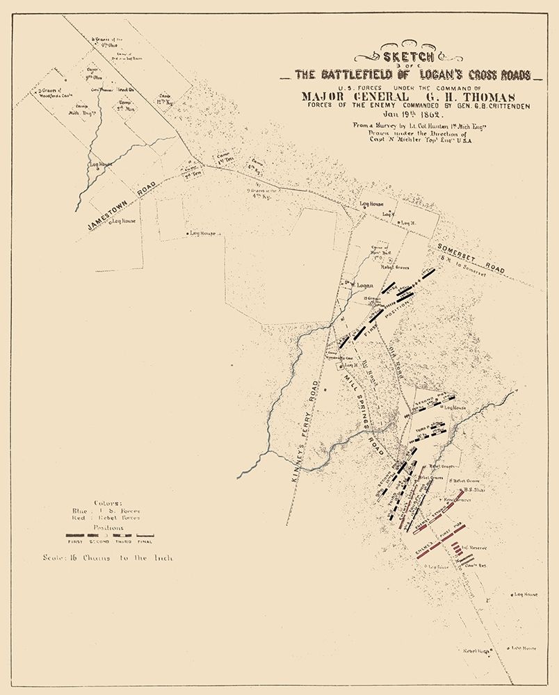 Logans Cross Roads Kentucky Battlefield - Michler 1862