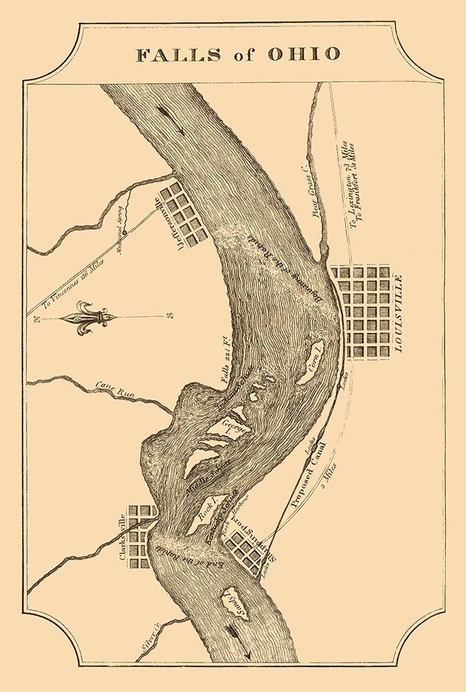 Ohio River Falls - Melish 1812
