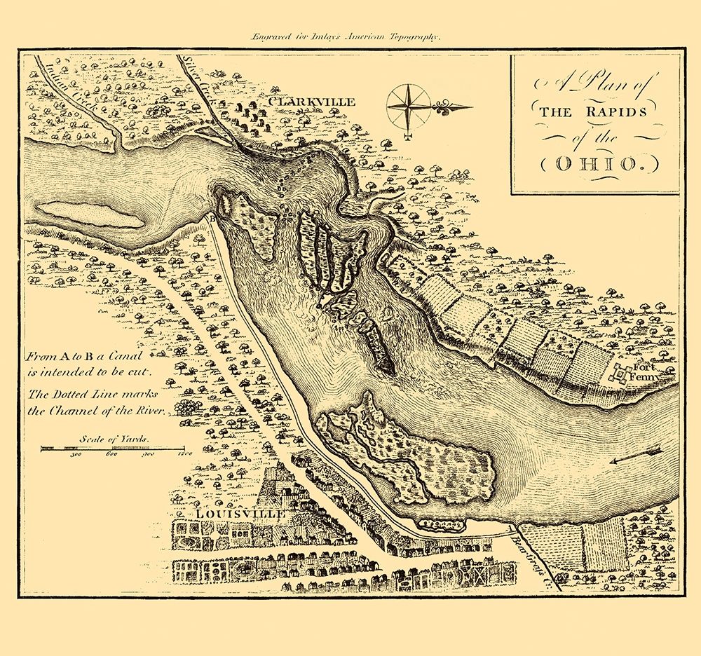 Ohio River Rapids - Debrett 1797