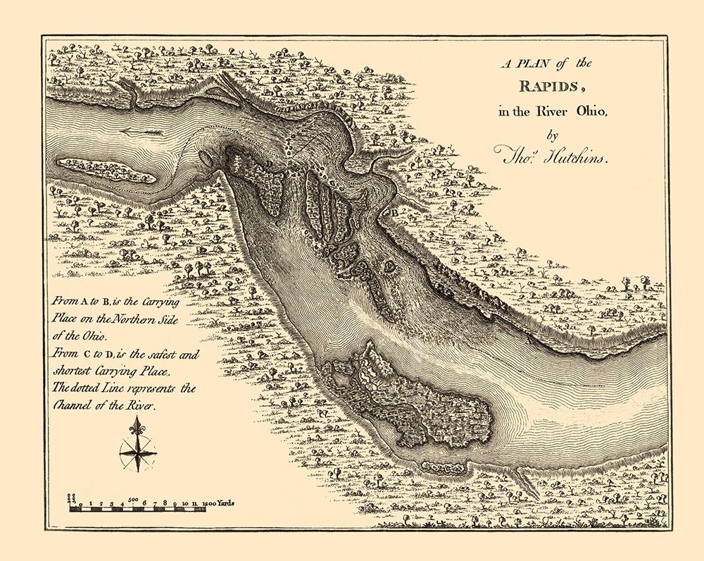 Ohio River Rapids Plan - Hutchins 1778