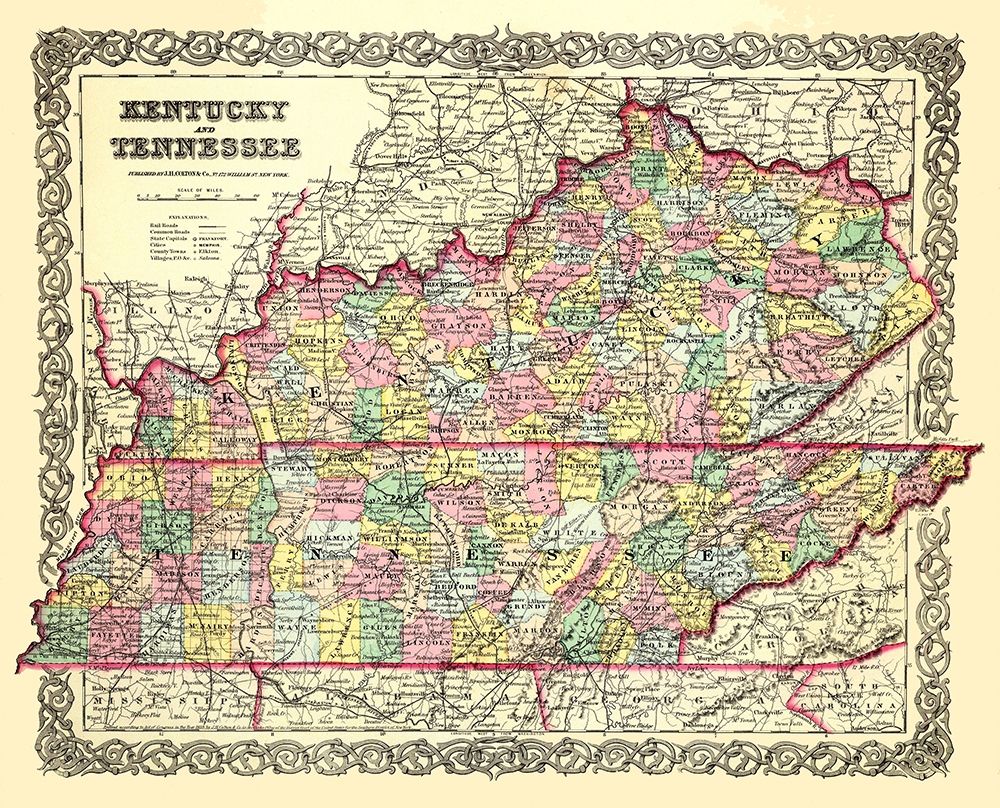 Kentucky, Tennessee - Colton 1856