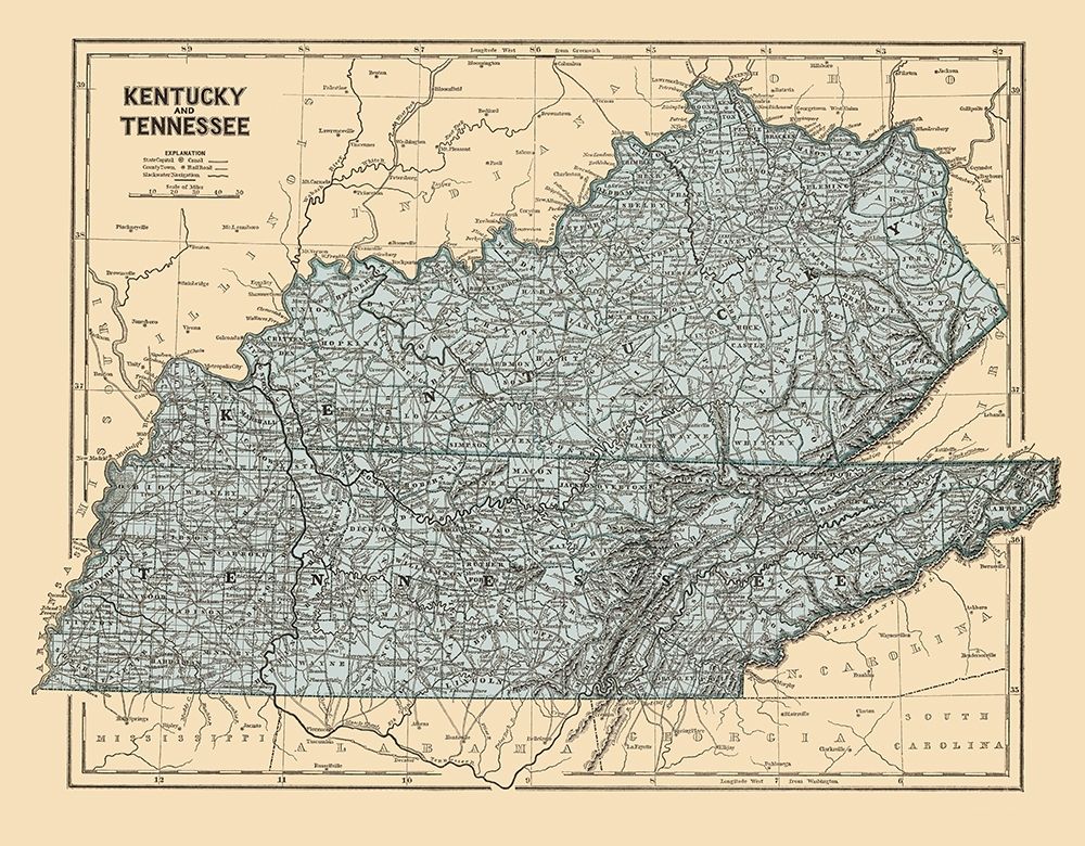 Kentucky, Tennessee - Morse 1845
