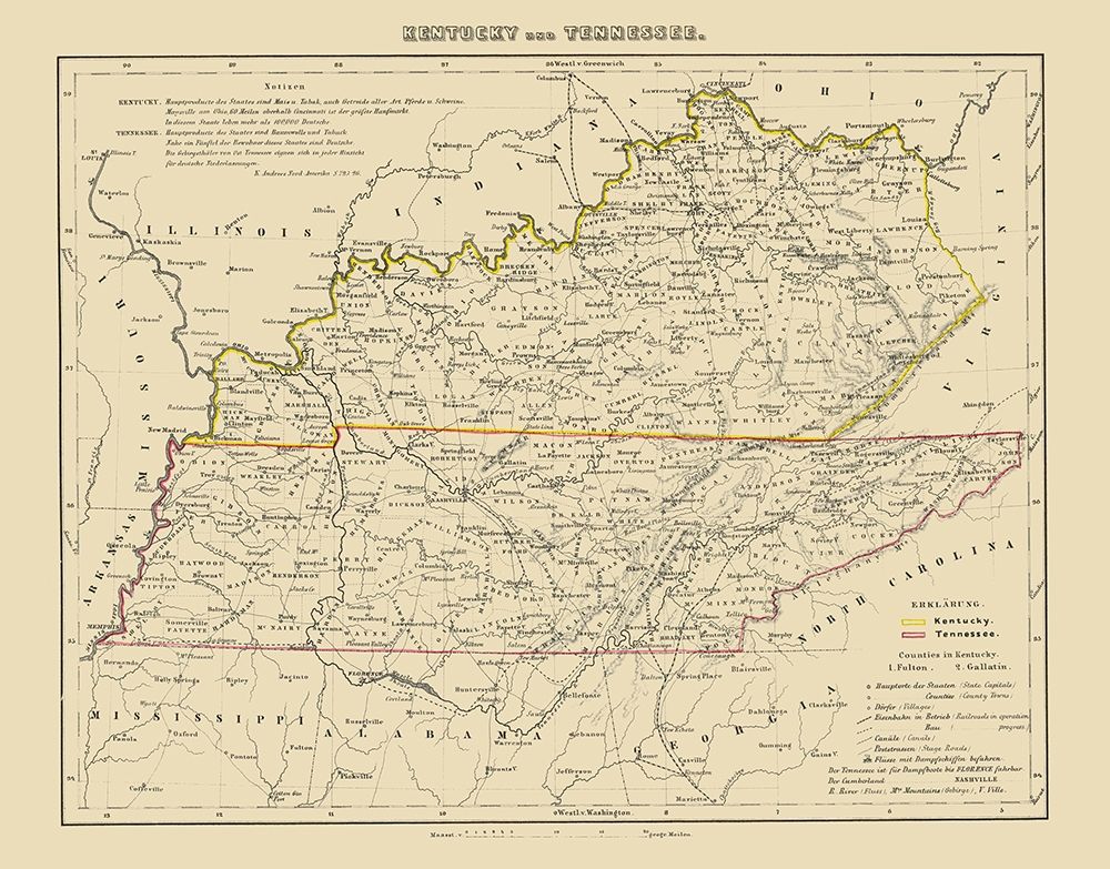 Kentucky, Tennessee - Westermann 1854