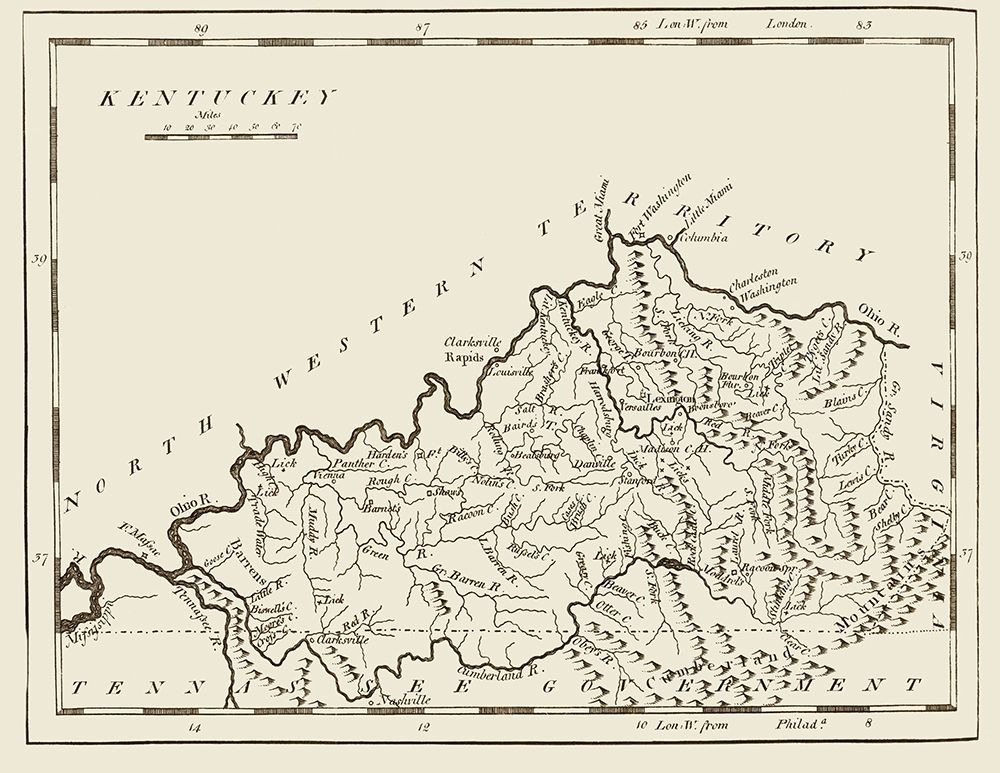 Kentucky - Carey 1796