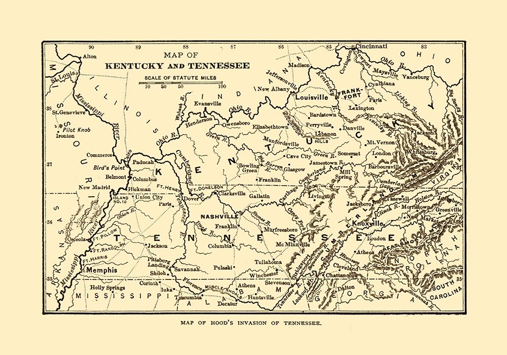 Tennessee Hoods Invasion -Century 1864