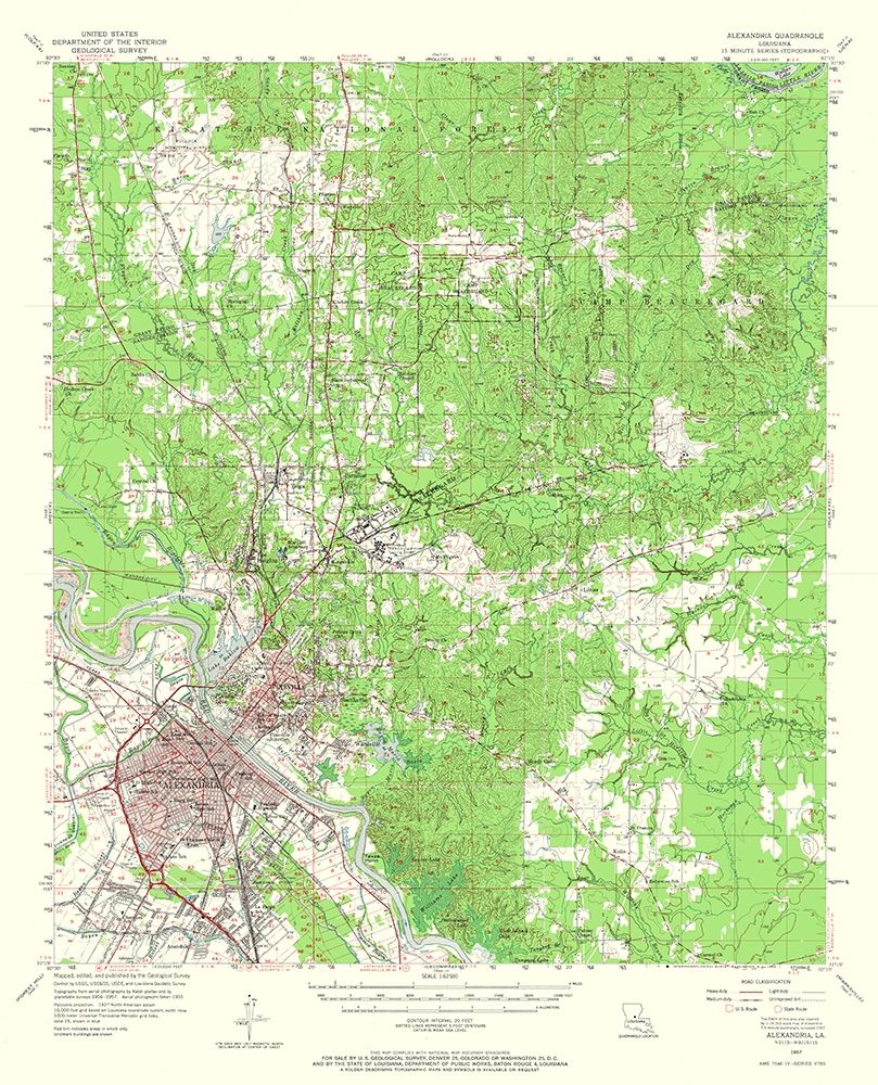 Alexandria Louisiana Quad - USGS 1957