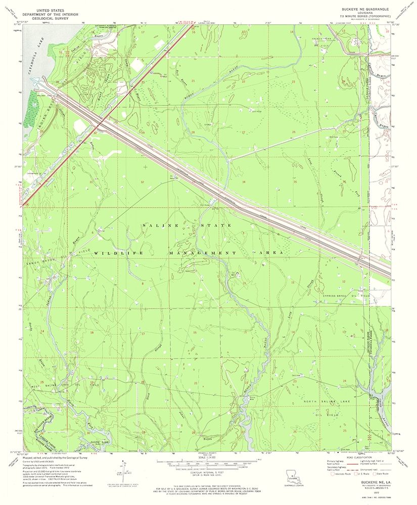 North East Buckeye Louisiana Quad - USGS 1972