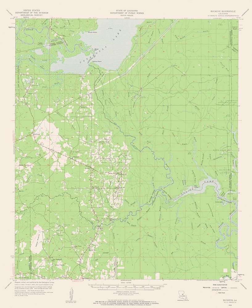 Buckeye Louisiana Quad - USGS 1959