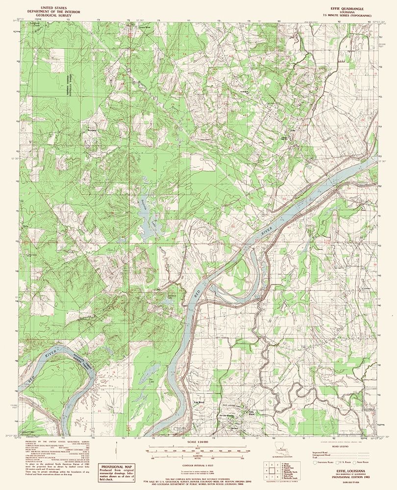 Effie Louisiana Quad - USGS 1983