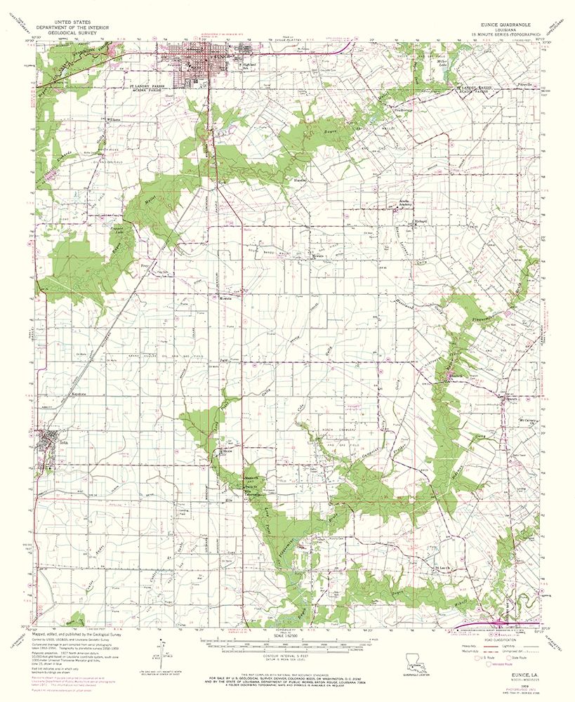 Eunice Louisiana Quad - USGS 1959