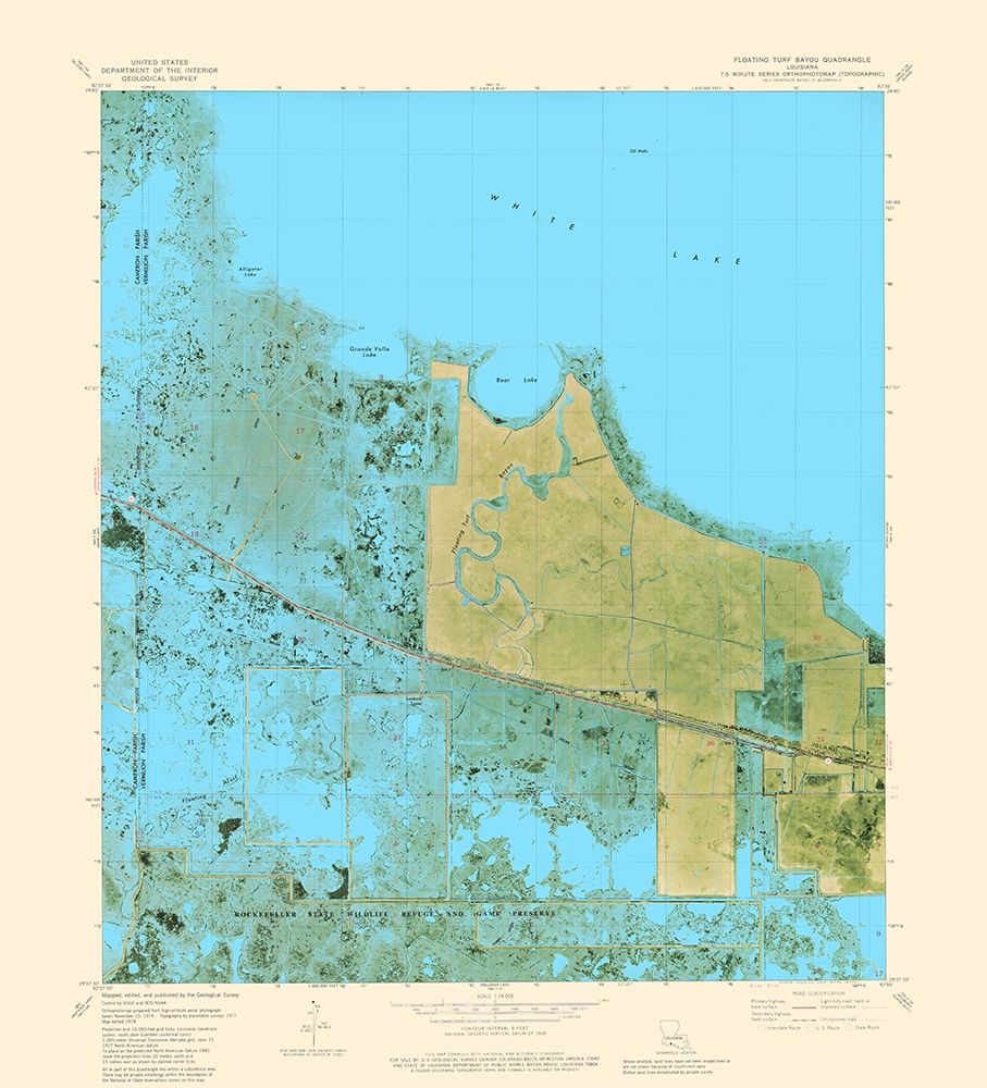 Floating Turf Bayou Louisiana Quad - USGS 1979