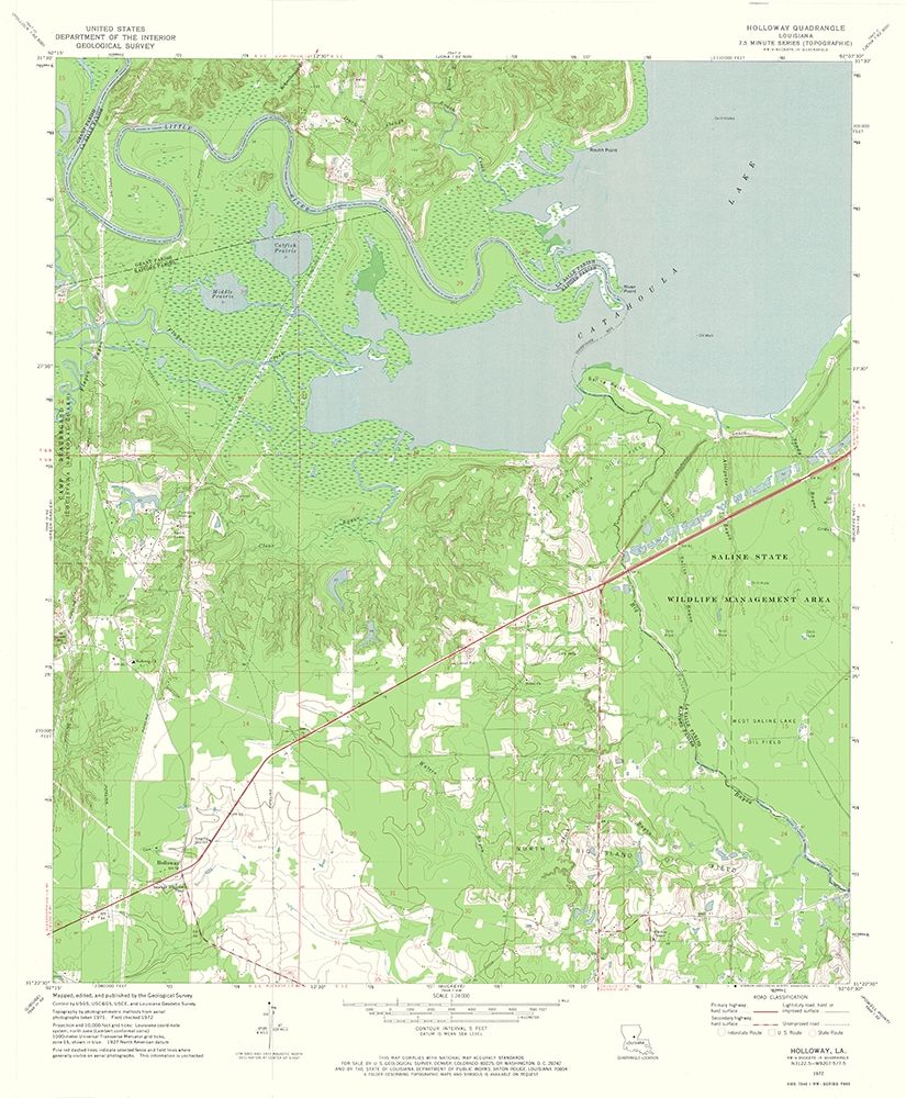 Holloway Louisiana Quad - USGS 1972