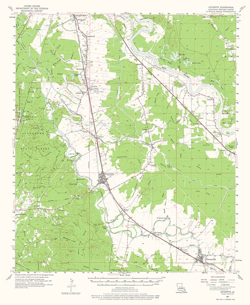 Lecompte Louisiana Quad - USGS 1957