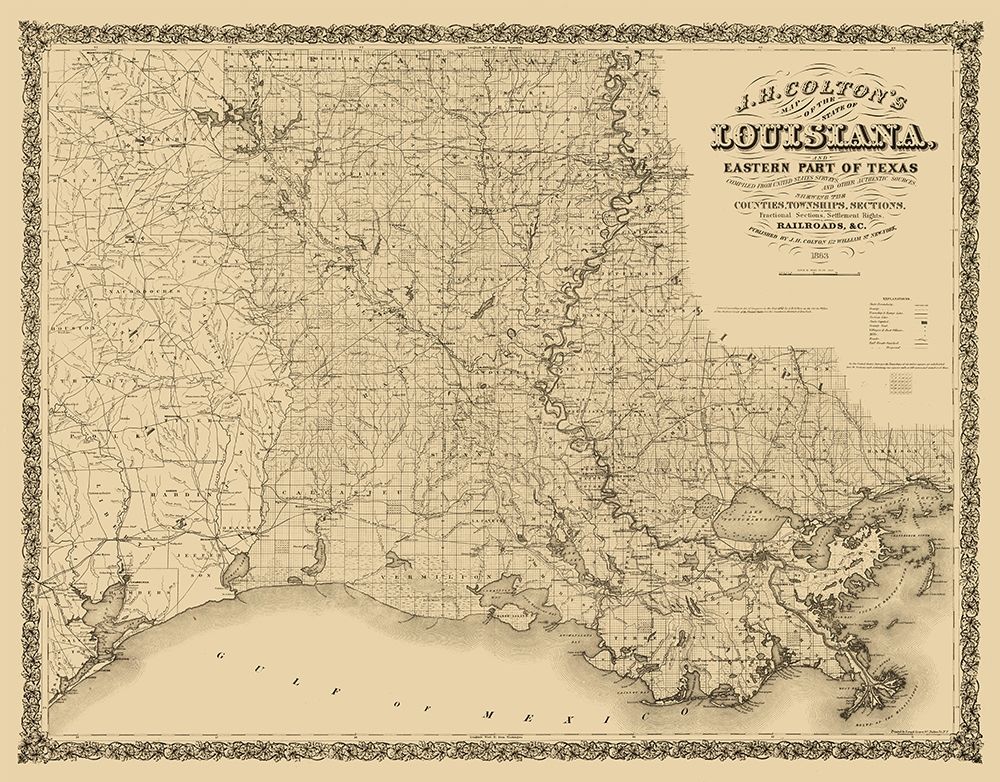 Louisiana Railroads - Colton 1863
