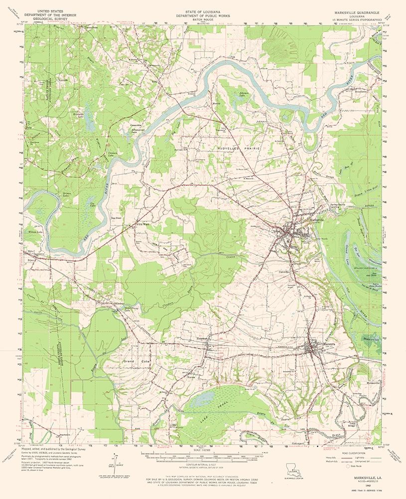 Marksville Louisiana Quad - USGS 1962