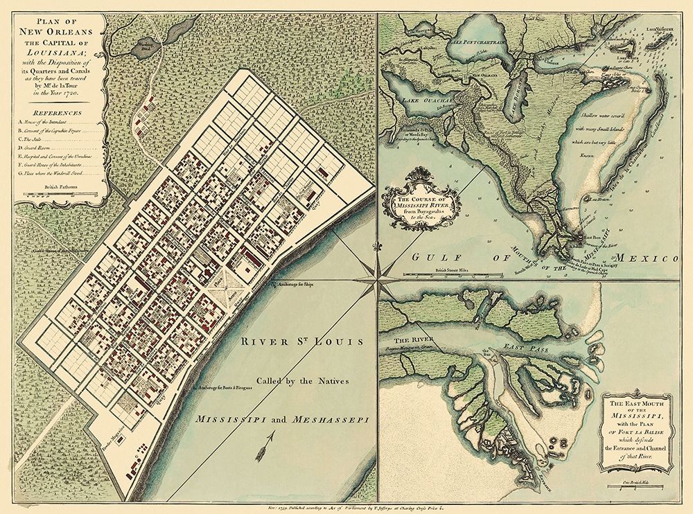 New Orleans Louisiana Plan - Jefferys 1759