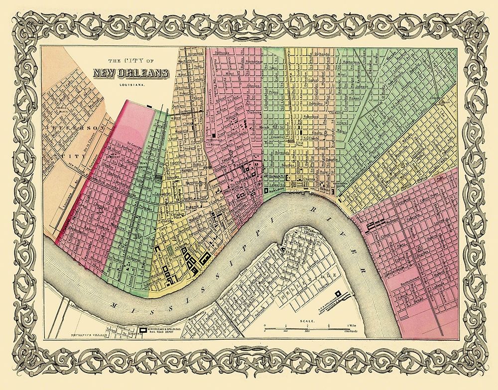 New Orleans Louisiana - Colton 1855