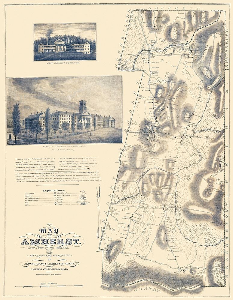 Amherst Massachusetts Landowner - Gray 1833