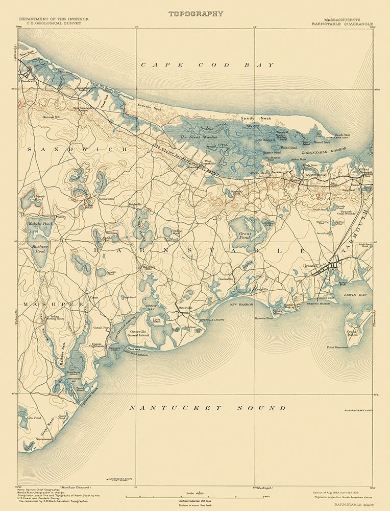 Barnstable Massachusetts Quad - USGS 1893