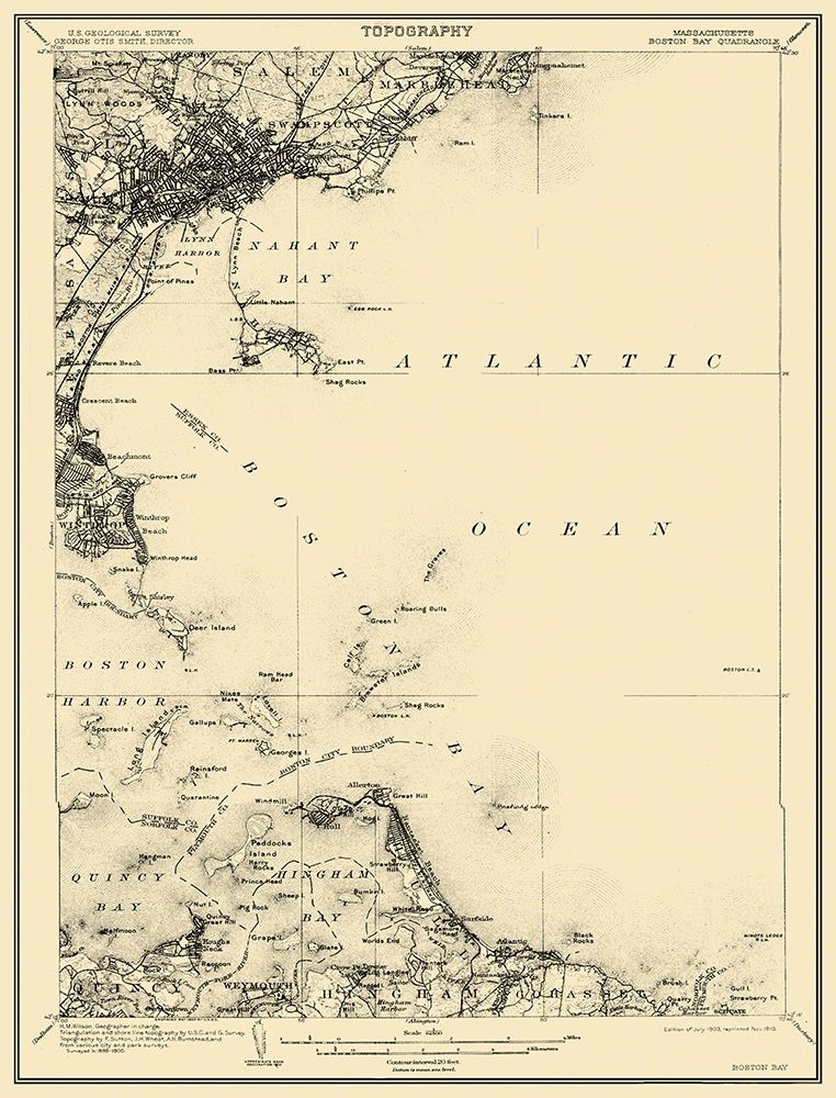 Boston Bay Massachusetts Quad - USGS 1903