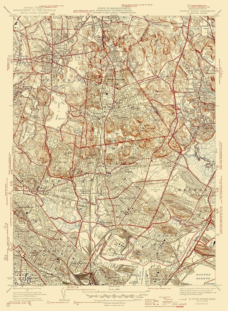 Boston South Massachusetts Quad - USGS 1946