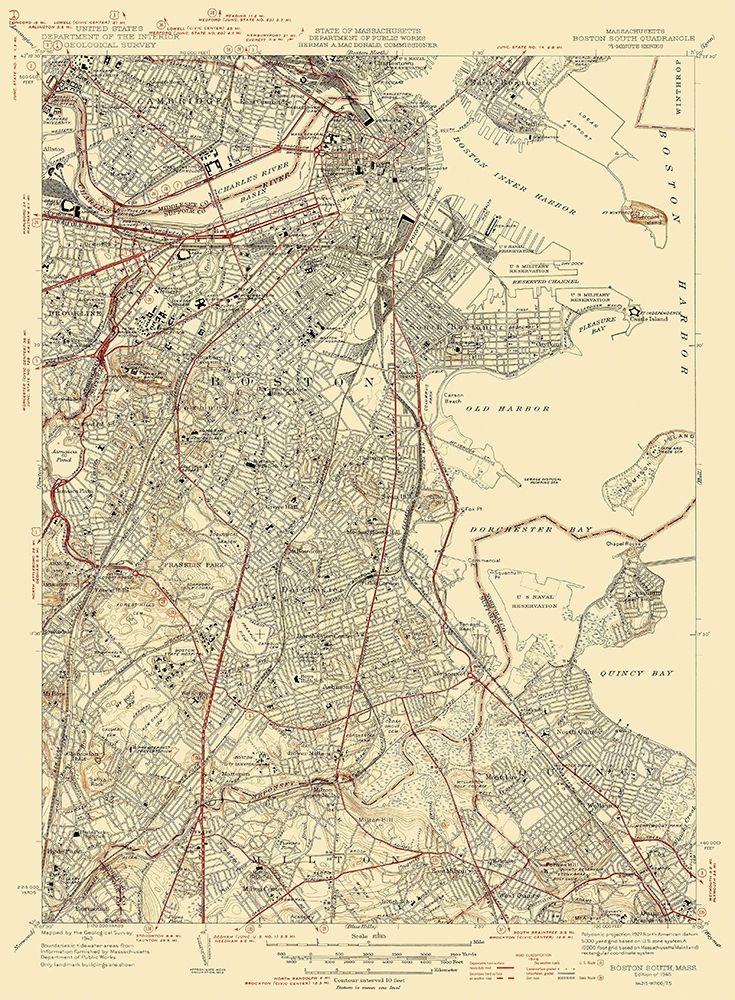 Boston North Massachusetts Quad - USGS 1946