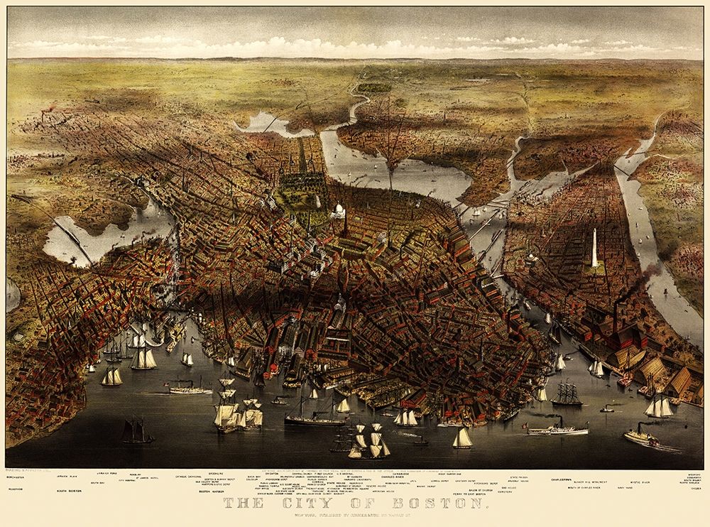Boston Massachusetts - Currier 1873