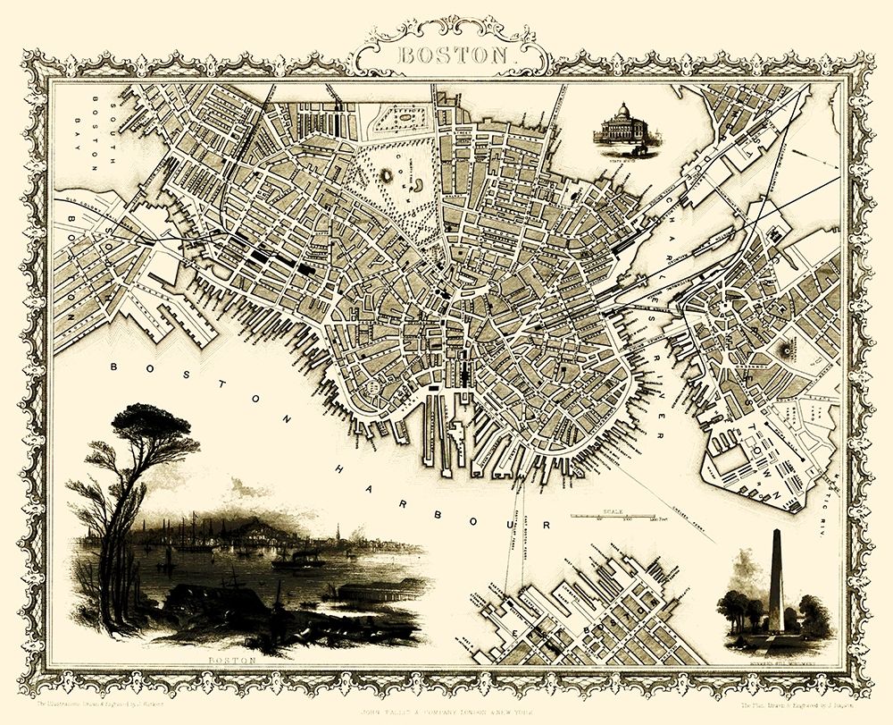 Boston Massachusetts - Tallis 1838