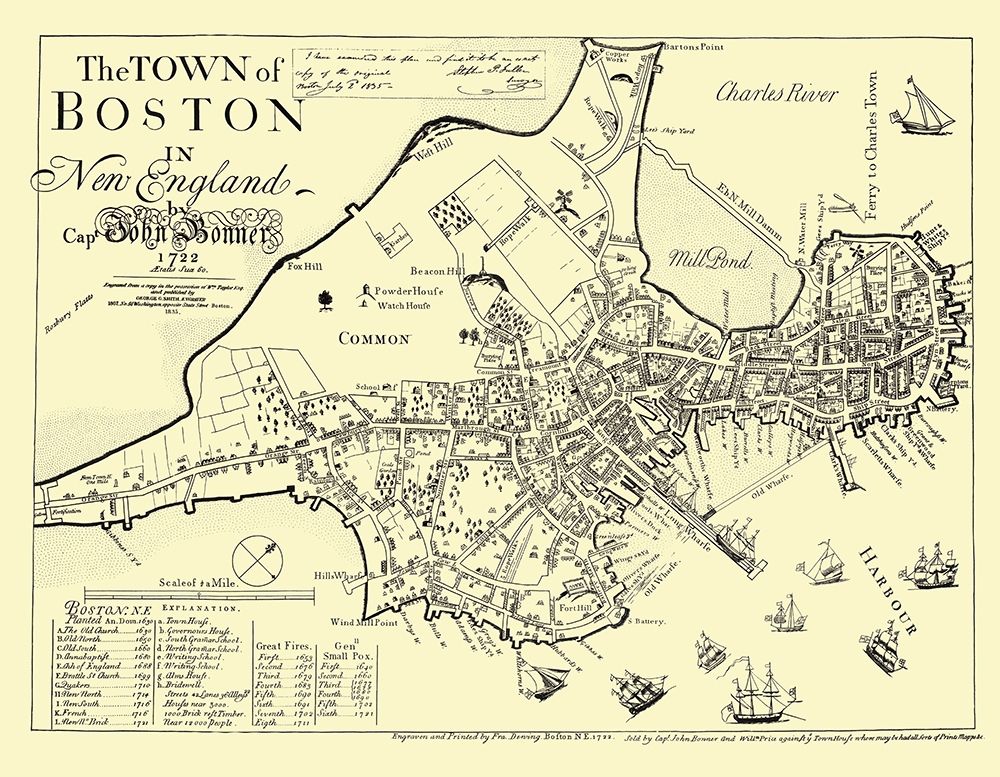 Boston Massachusetts - Derving 1722