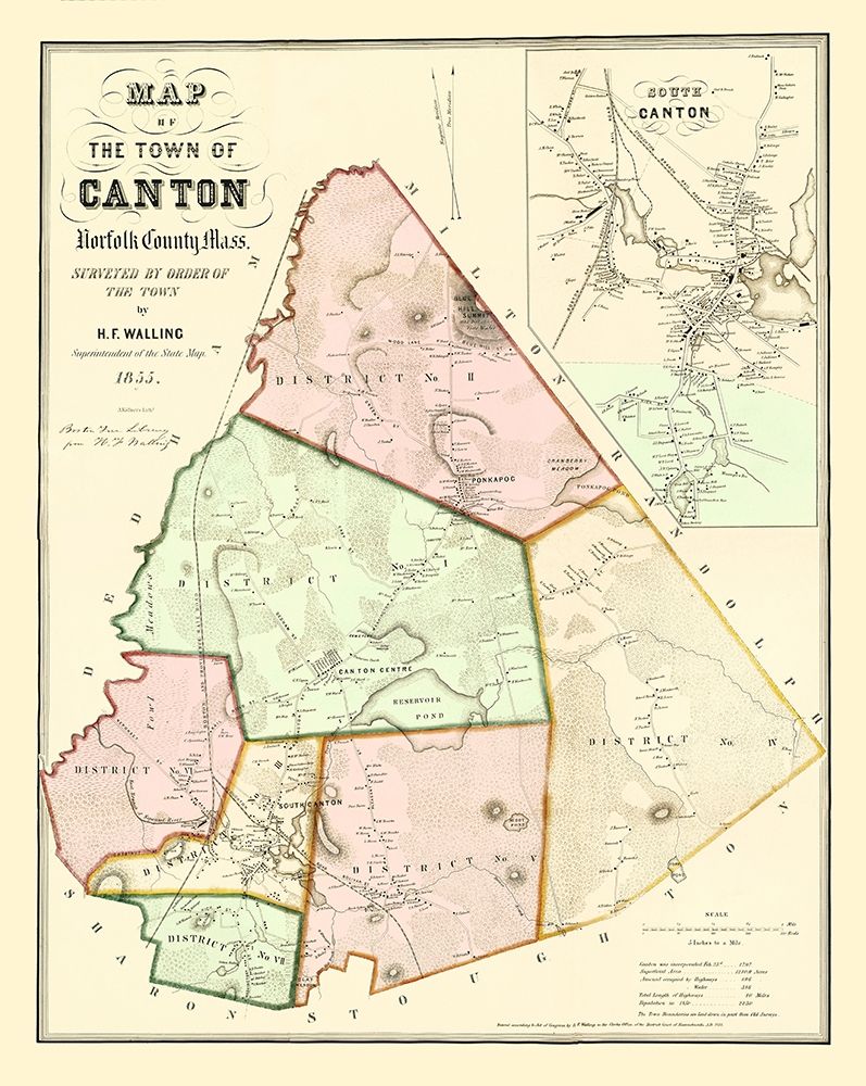 Canton Massachusetts - Kollners 1855