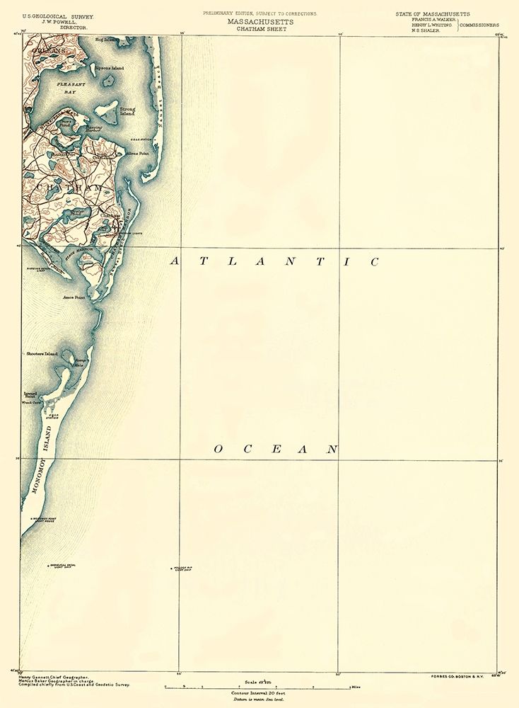 Chatham Massachusetts Sheet - USGS 1890