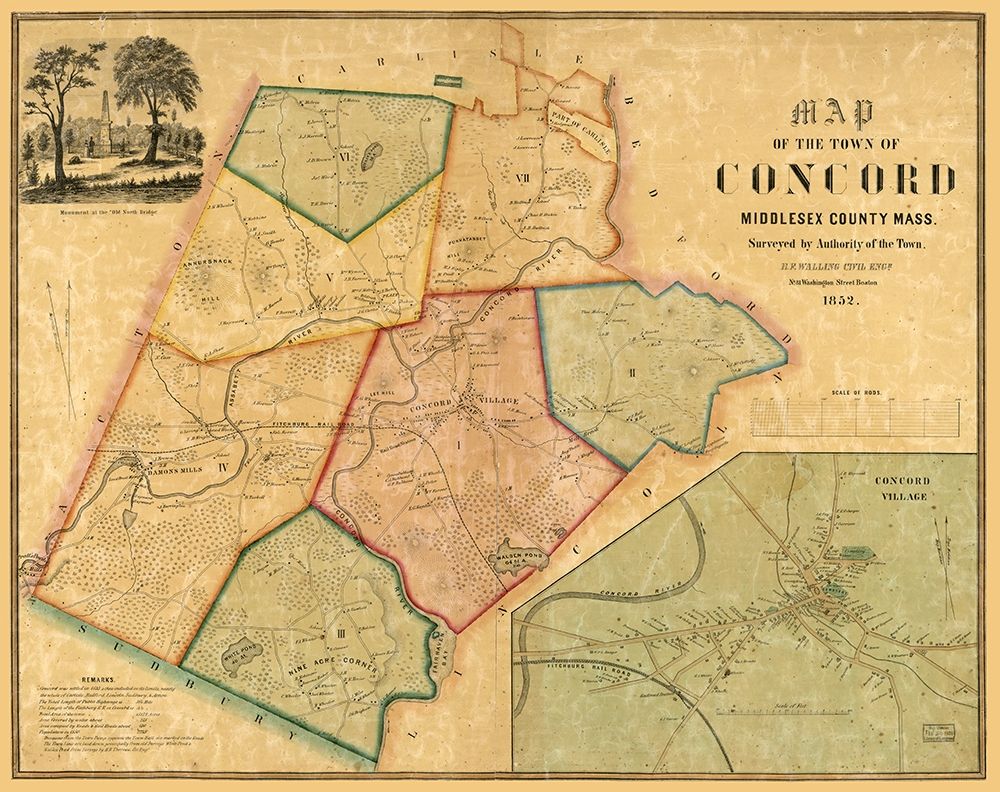 Concord Massachusetts - Walling 1852
