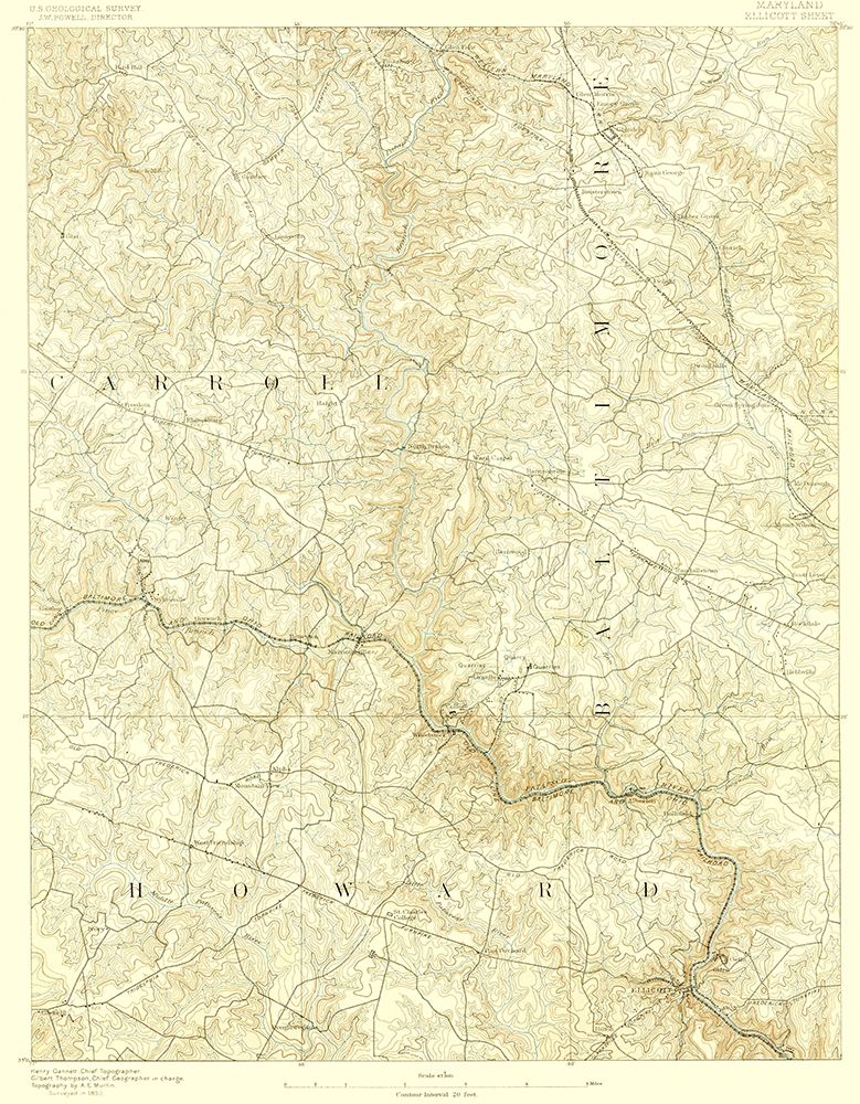 Ellicott Maryland Quad - USGS 1890
