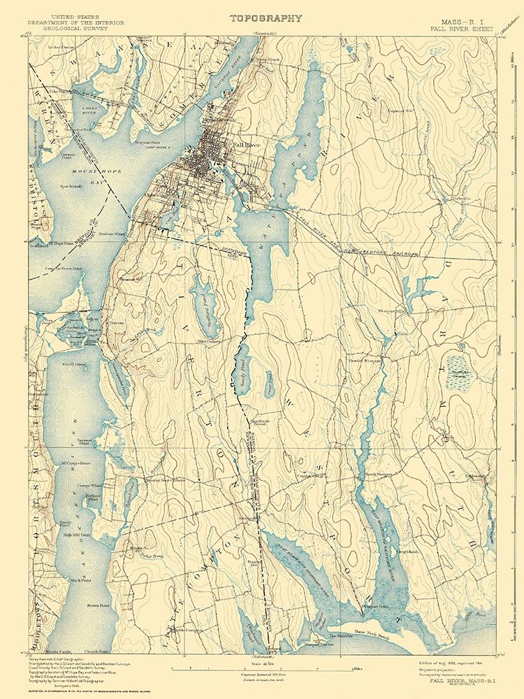 Fall River Massachusetts Quad - USGS 1893