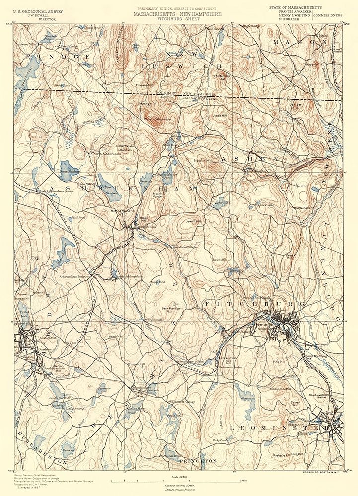 Fitchburg Massachusetts Sheet - USGS 1890