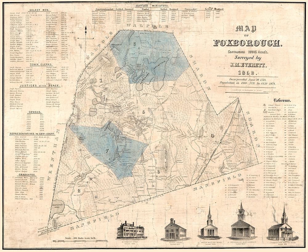 Foxboro Massachusetts - Everett 1850