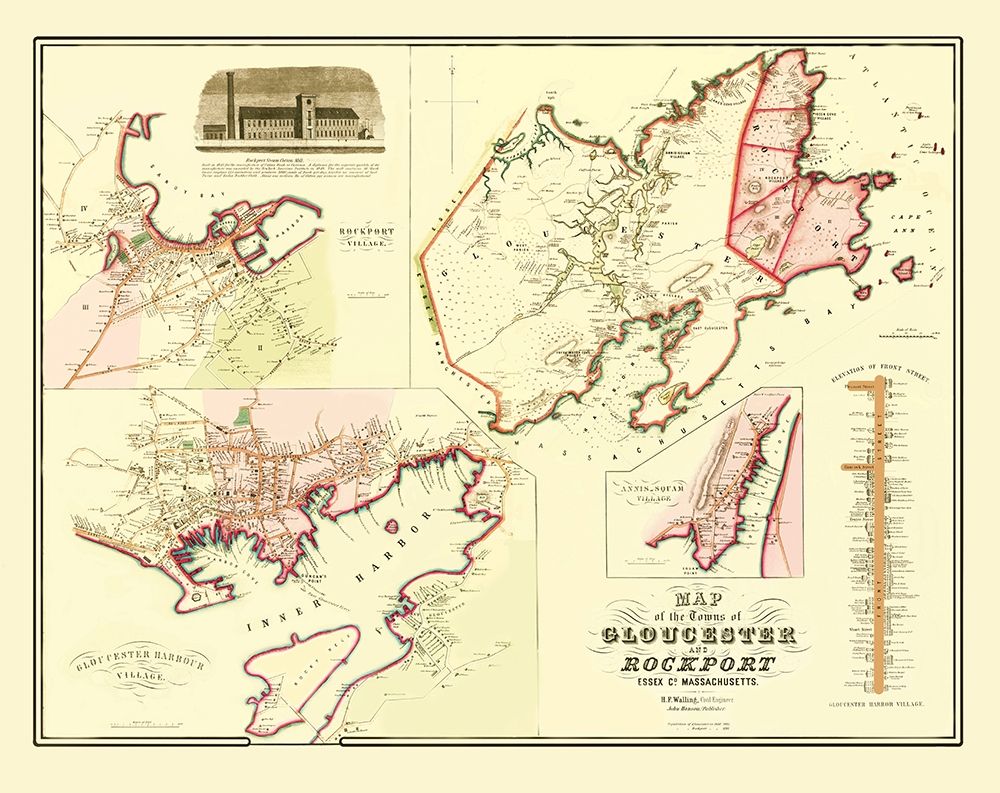 Gloucester, Rockport Massachusetts - Walling 1851