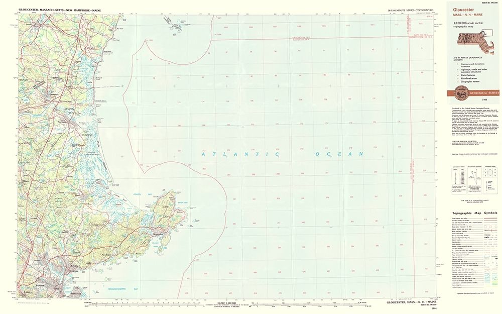 Gloucester Massachusetts Quad - USGS 1984